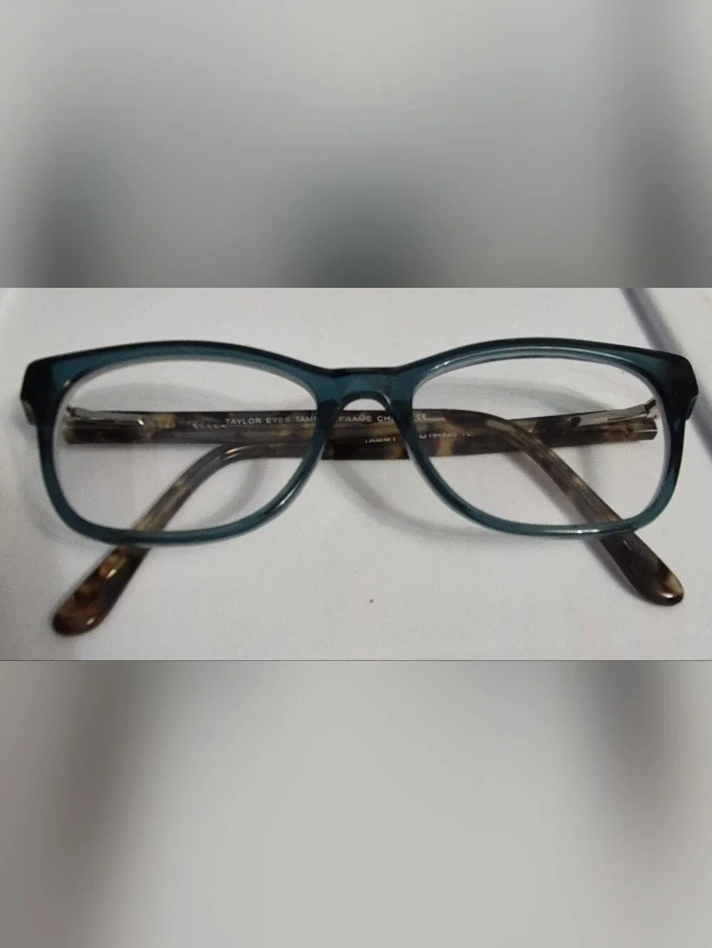 Taylor Eyes Tammy Teal Glasses Frames with Tortoiseshell Arms